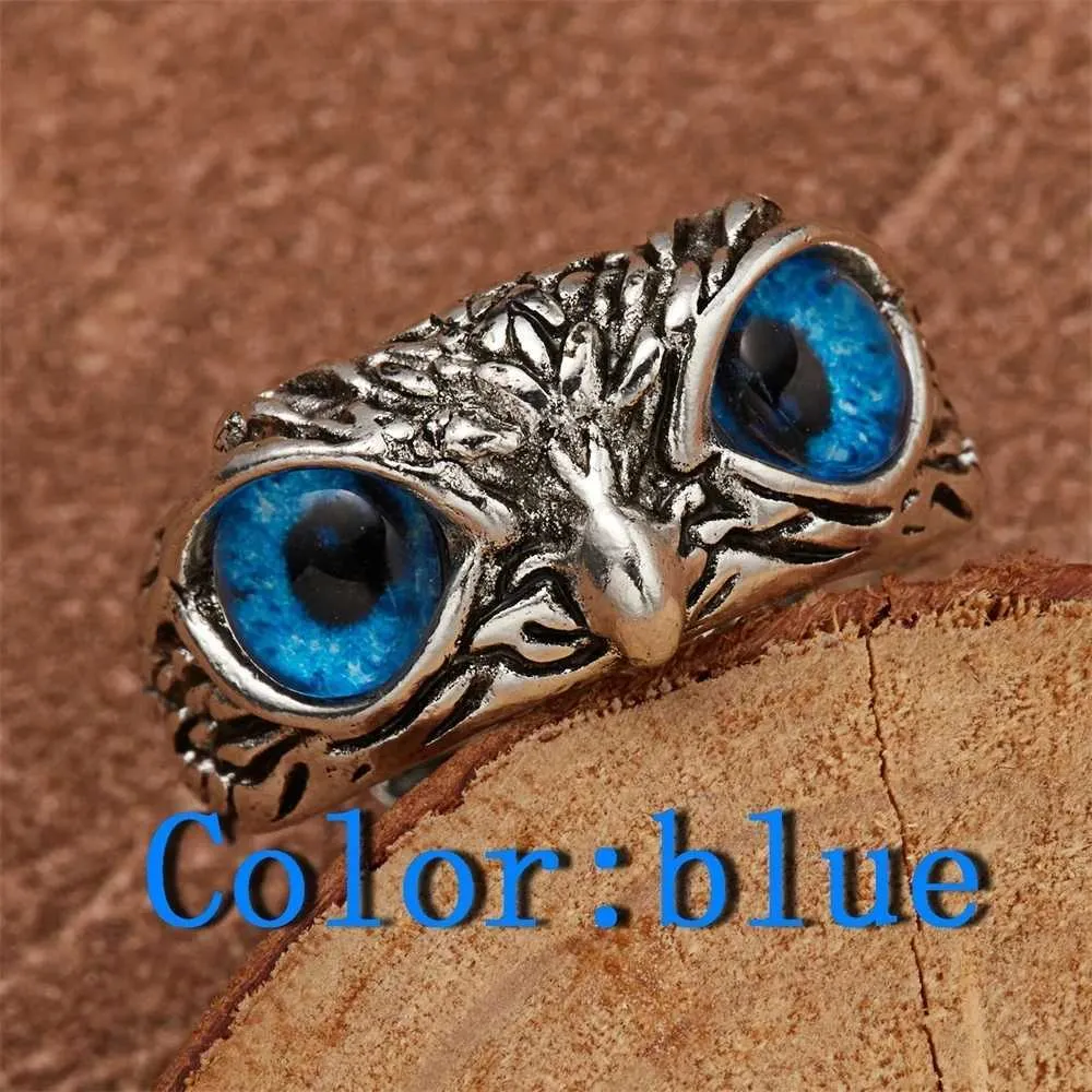 Vintage Owl Ring For Men And Women, Adjustable Gothic Silver Band_voghion.com