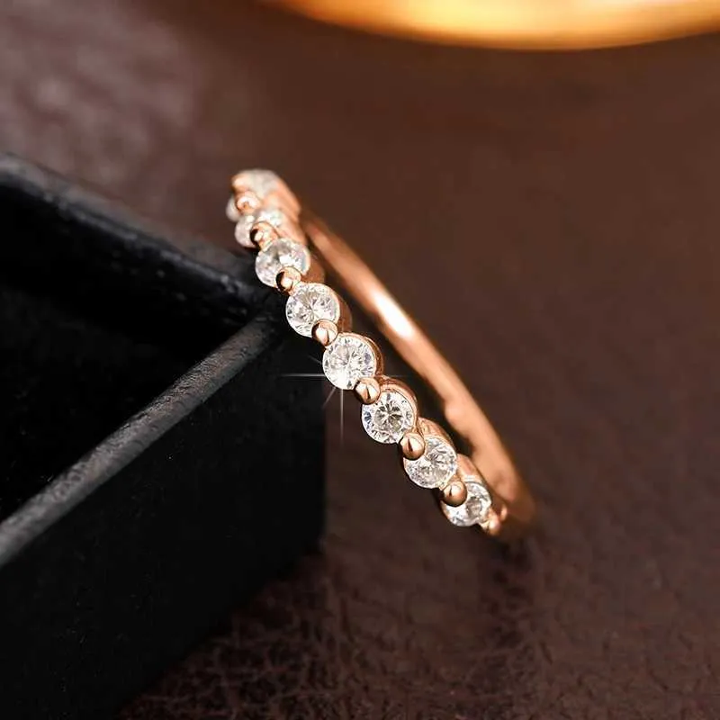 Minimalist Thin Cubic Zirconia Ring For Women Stackable Jewelry_voghion.com