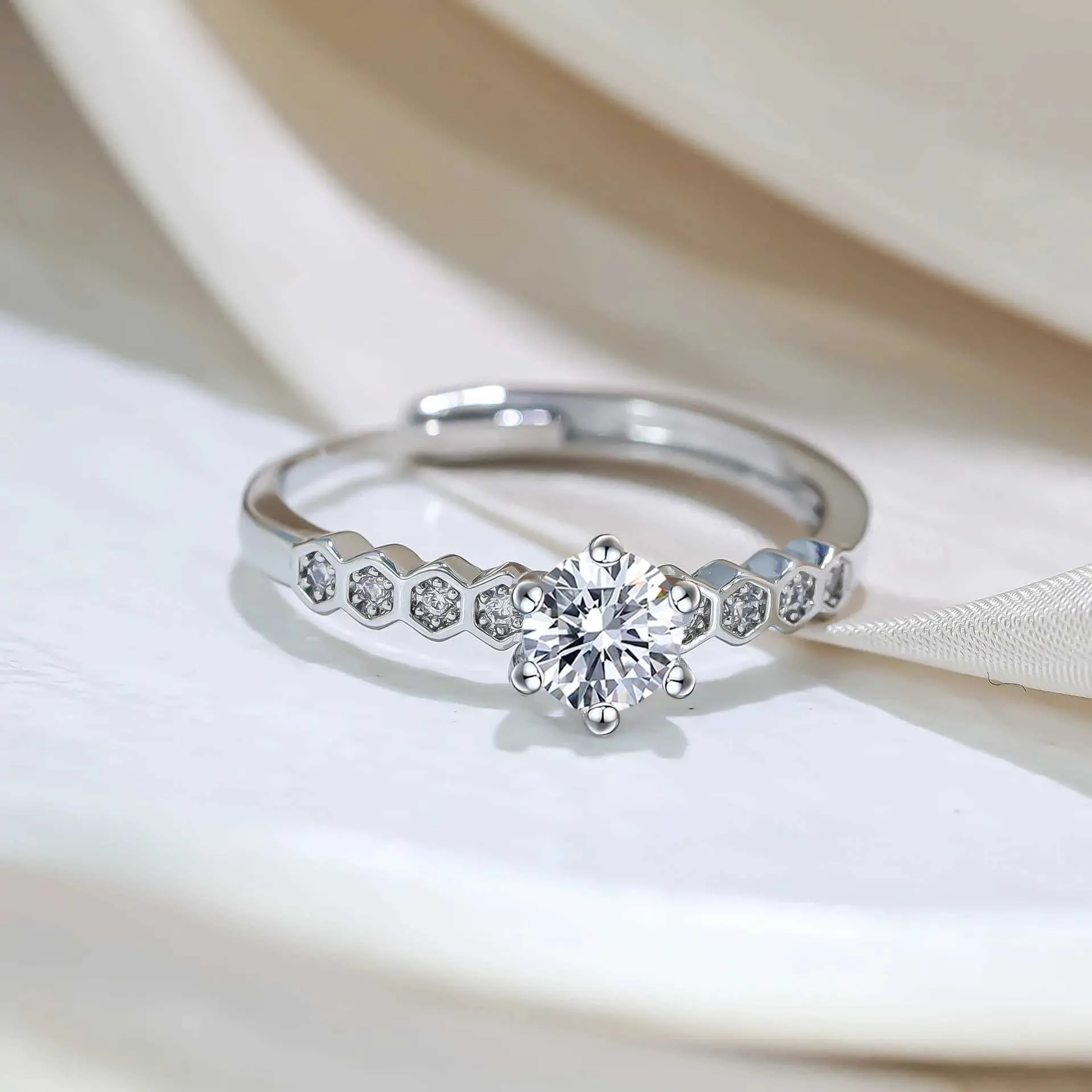 925er Sterlingsilberringe, glänzende Klassiker, 5A Zirkonia für Damen, Verlobungs- und Hochzeitsschmuck, modischer Luxus, Geschenk, hochwertig_voghion.com