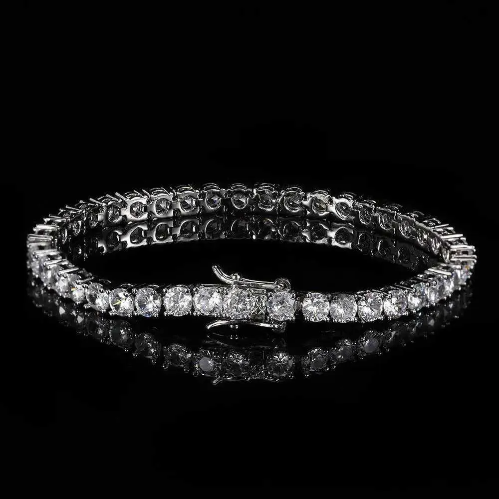 Luxury Tennis Bracelet With Full Diamond 925 Silver Plated Finish_voghion.com