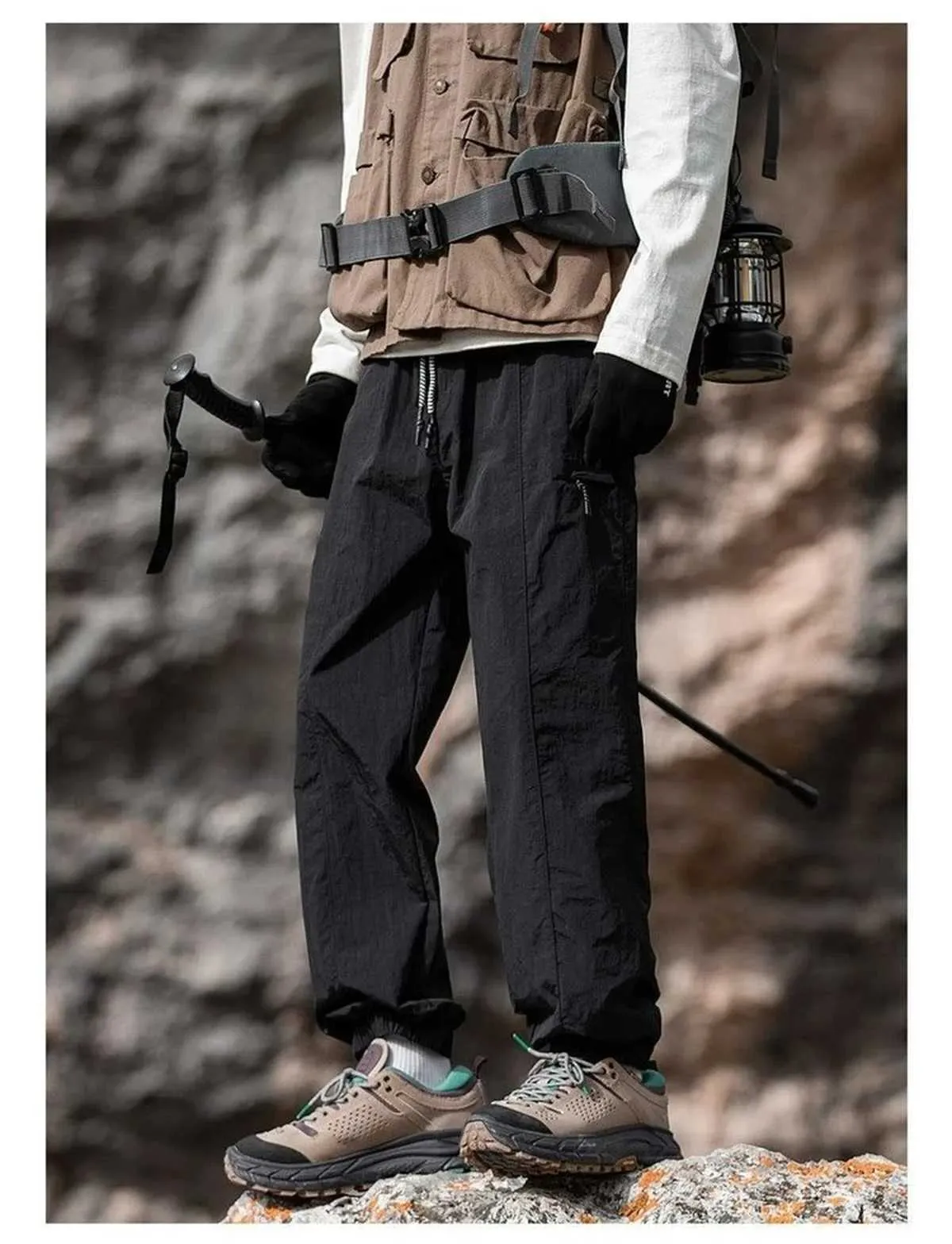 Pantaloni Cargo Uomo In Cotone E Spandex – Jogging, Escursionismo, 4 Tasche, Vita Regolabile