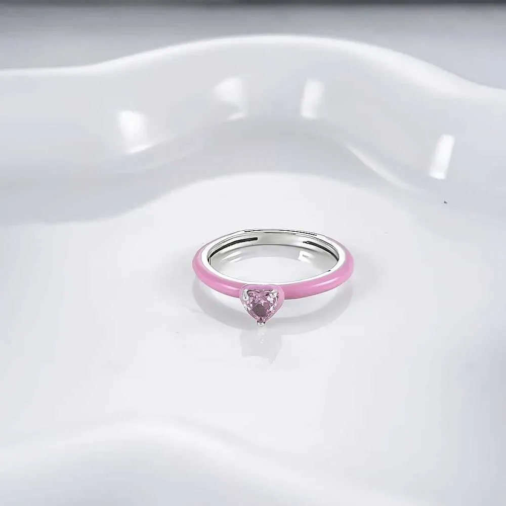 Designer Herzring Aus 925 Silber Mit Schwarzem Und Rosa Zirkon_voghion.com