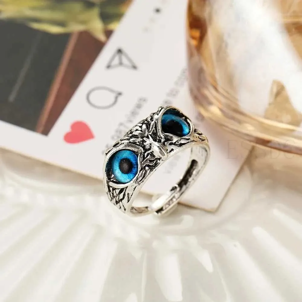 Rare Vintage Owl Carved Tibet Silver Ring For Men Cute Animals Youth Gothic Adjustable Fashion Women Jewelry Accessories_voghion.com