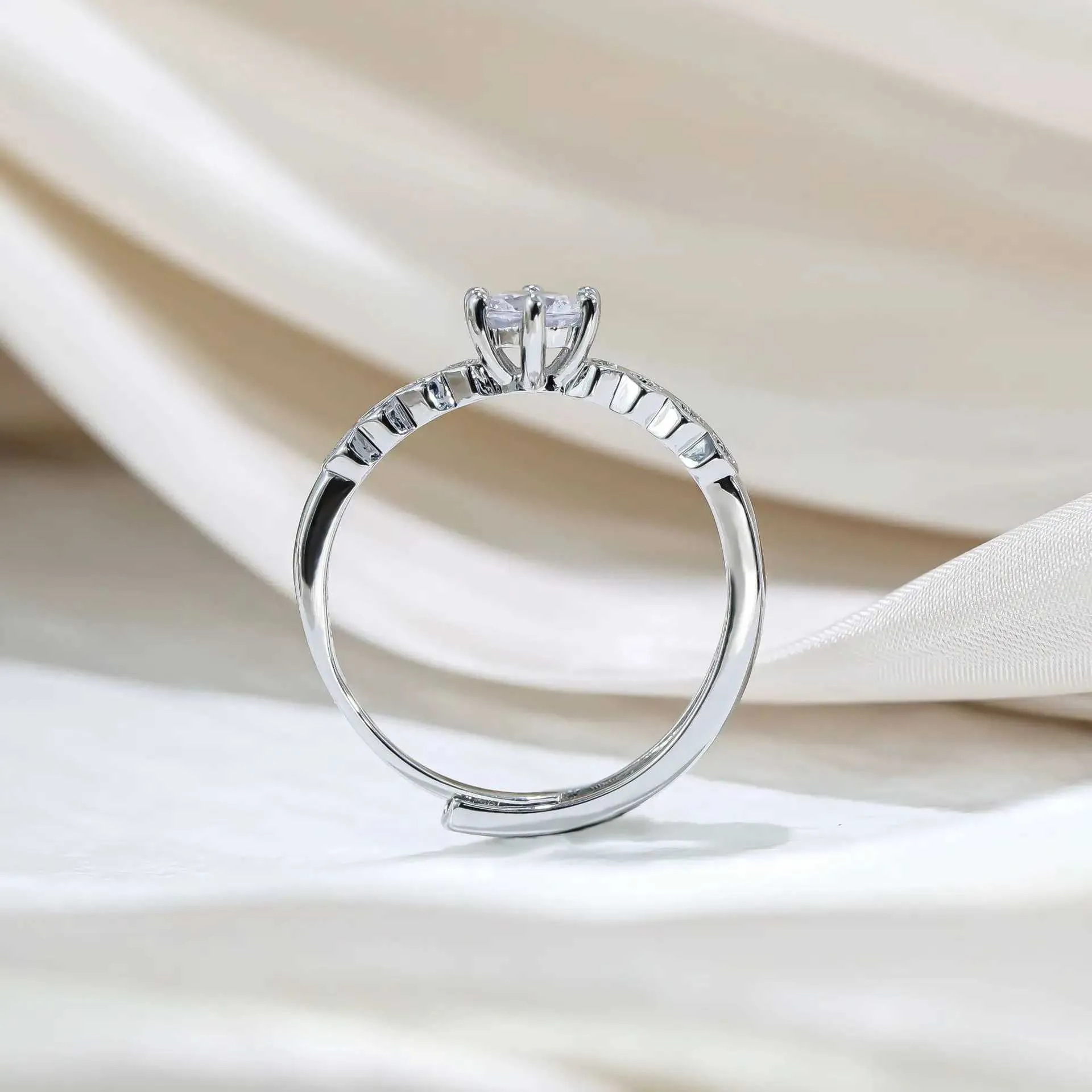 925er Sterlingsilberringe, glänzende Klassiker, 5A Zirkonia für Damen, Verlobungs- und Hochzeitsschmuck, modischer Luxus, Geschenk, hochwertig_voghion.com