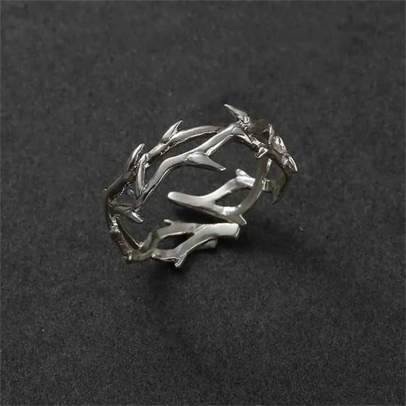 Vintage Ins-stijl ringen voor mannen en vrouwen met takken en doornen, perfect als cadeau voor stellen, met een vleugje mode en persoonlijkheid J260411_voghion.com