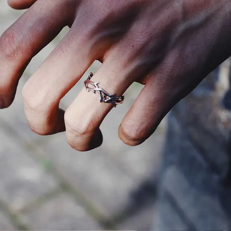 Vintage tak & doorn designer ring voor dames en heren cadeau_voghion.com