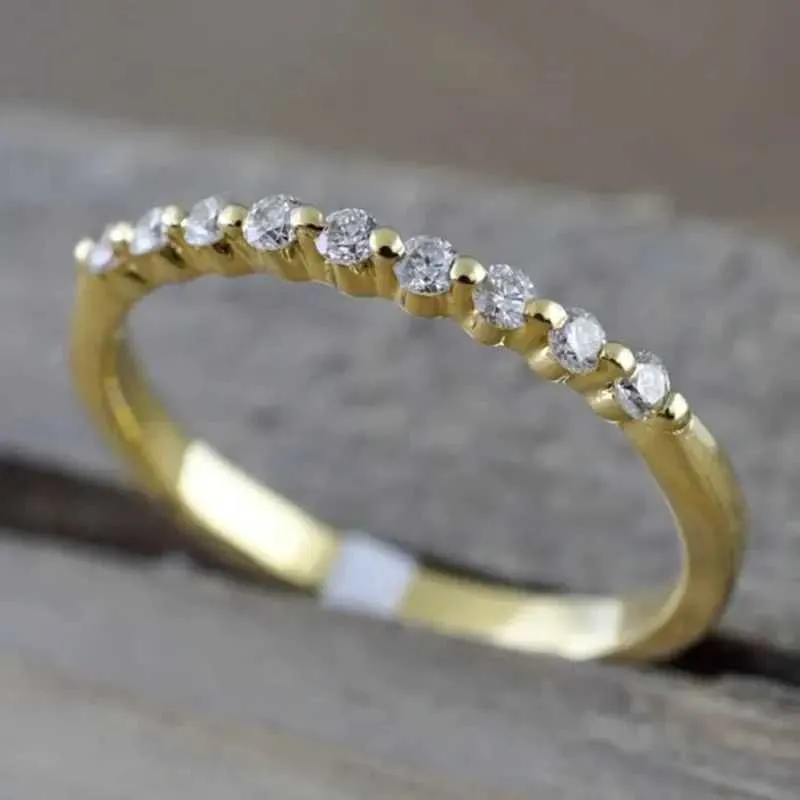 Minimalist Thin Cubic Zirconia Ring For Women Stackable Jewelry_voghion.com