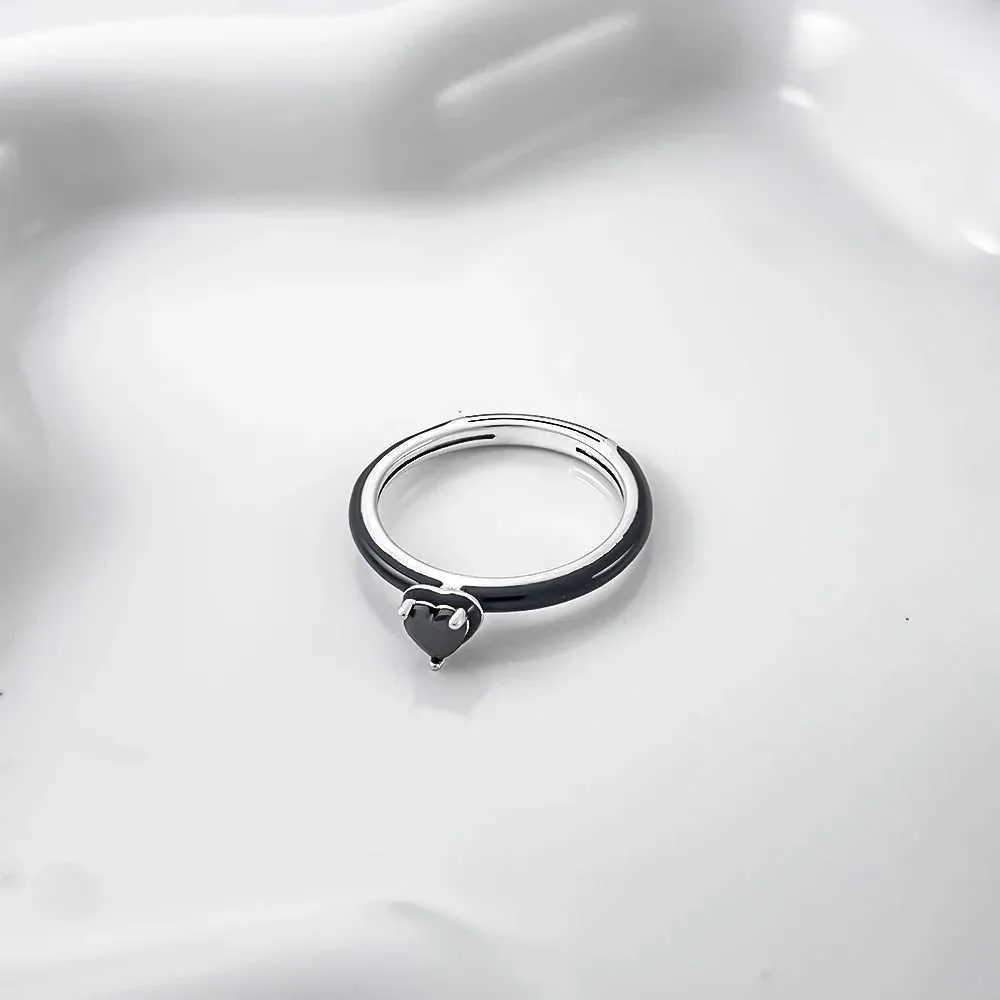 Designer Herzring Aus 925 Silber Mit Schwarzem Und Rosa Zirkon_voghion.com