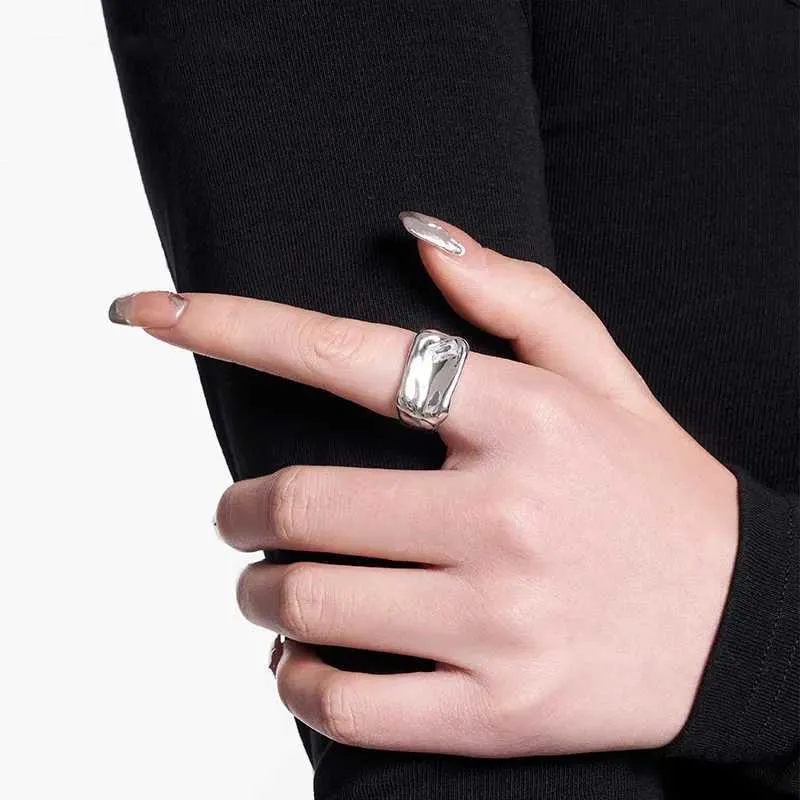 925 Sterling Silver Geometric Open Ring With Clear Cz For Women_voghion.com
