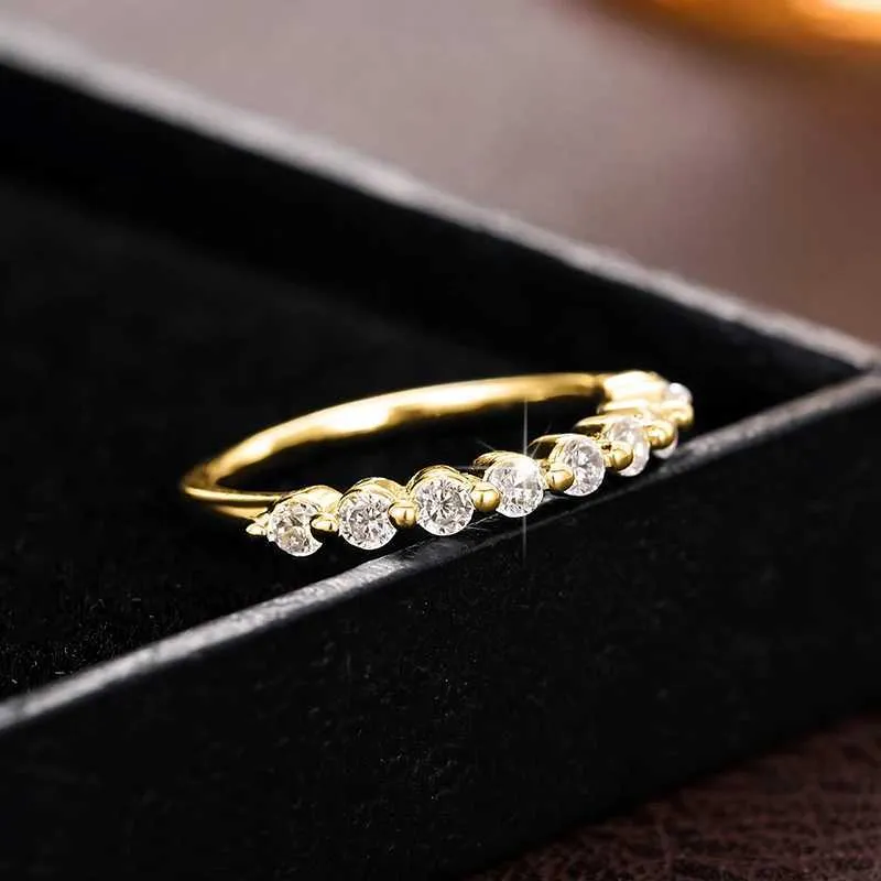 Minimalist Thin Cubic Zirconia Ring For Women Stackable Jewelry_voghion.com