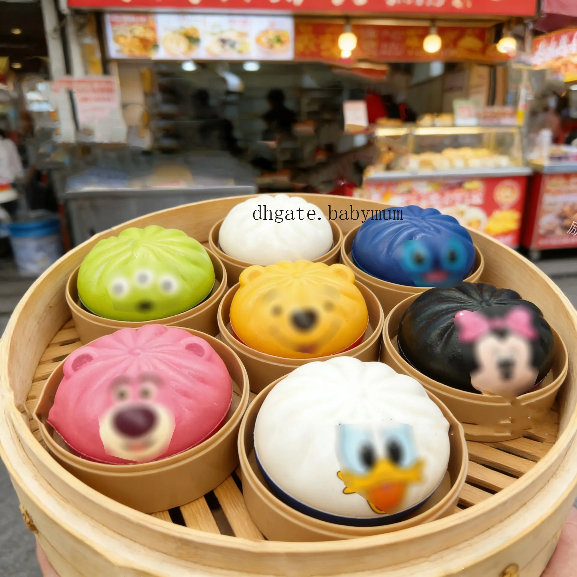 Juguete Squishy De Bollo Al Vapor – Bola De Masa Blanda De Silicona Con Caja Vaporera Para Aliviar Estrés Y Regalar