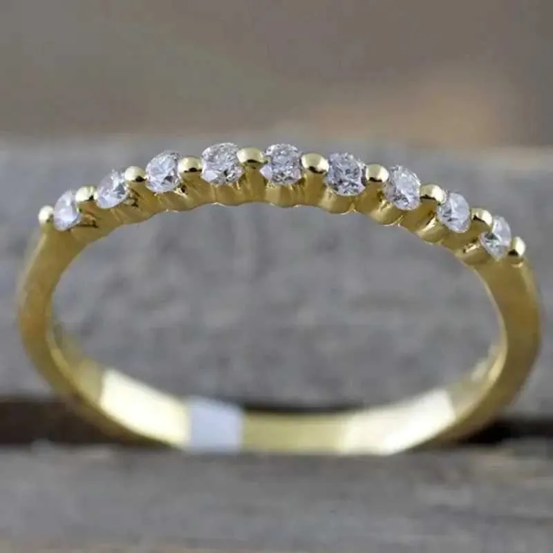 Minimalist Thin Cubic Zirconia Ring For Women Stackable Jewelry_voghion.com