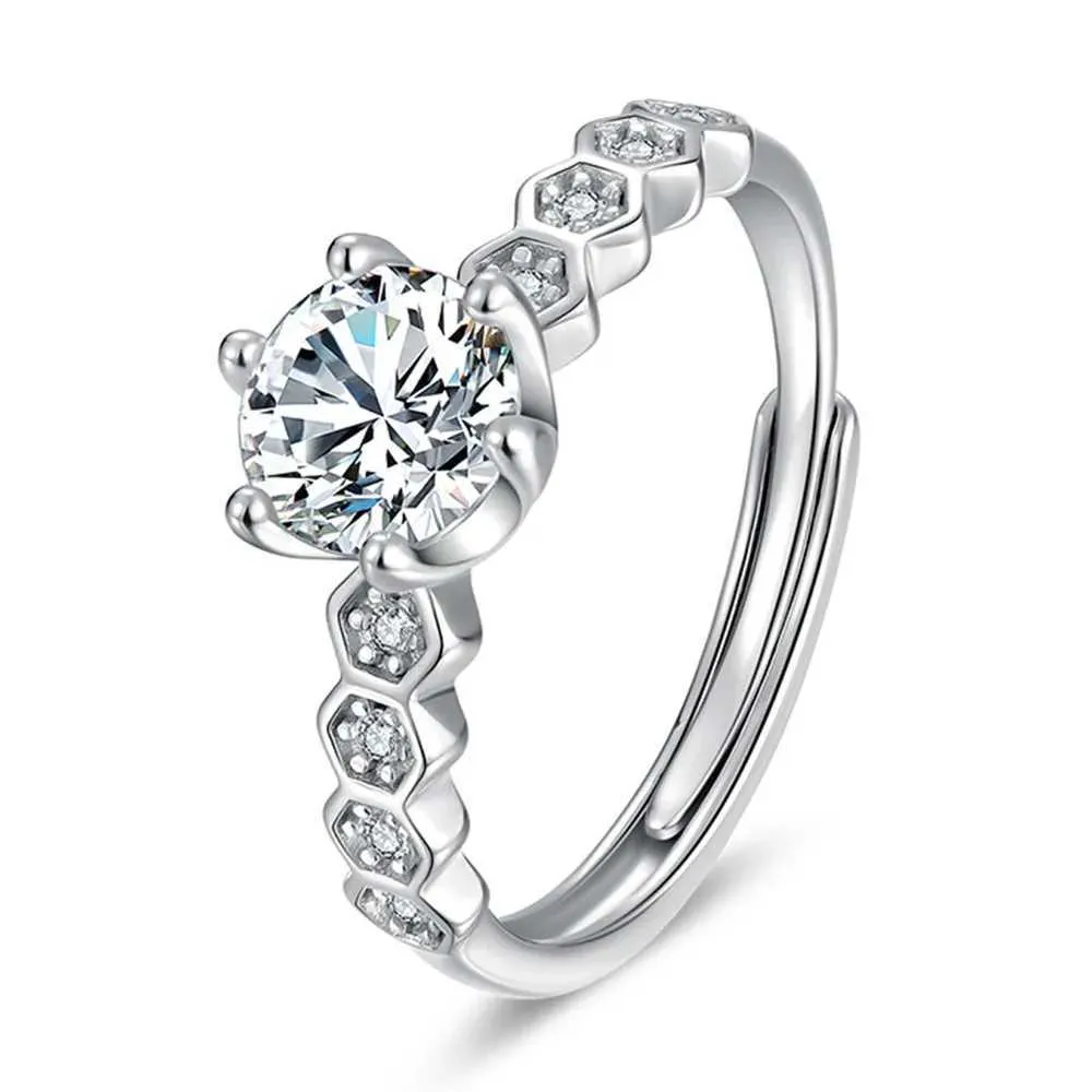 925er Sterlingsilberringe, glänzende Klassiker, 5A Zirkonia für Damen, Verlobungs- und Hochzeitsschmuck, modischer Luxus, Geschenk, hochwertig_voghion.com