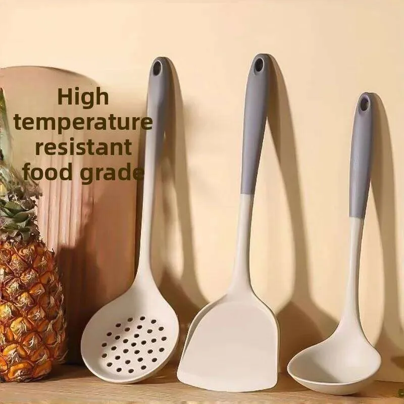 High Temp Resistant Silicone Set Of Steel Utensils... 