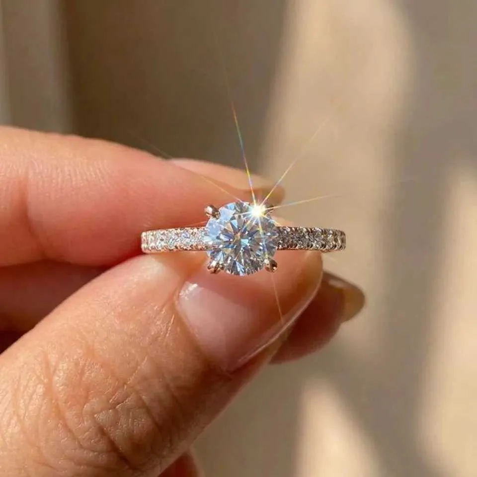 925 Sterling Silver Gorgeous Shiny Zircon Round Rings For Women Anniversary Marry Luxury High Quality Fine Jewelry Gift_voghion.com