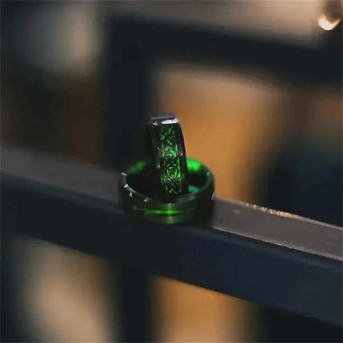 Edle Designer Ringe Aus Edelstahl Mit Keltischem Drachen-design_voghion.com