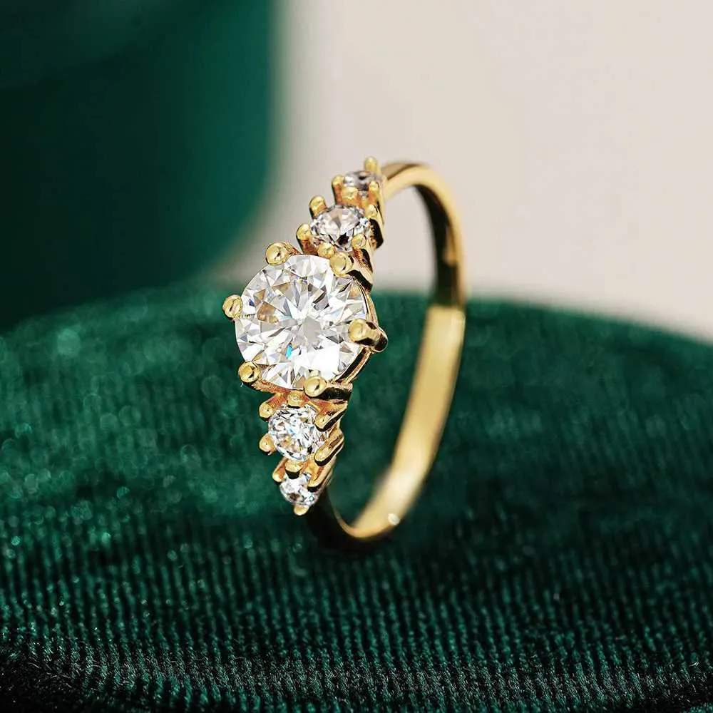 French Light Luxury 9999 24K Real Gold Moissanite Womens Fashion Versatile Ring Tail Accessories Wedding Jewelry J260411_voghion.com