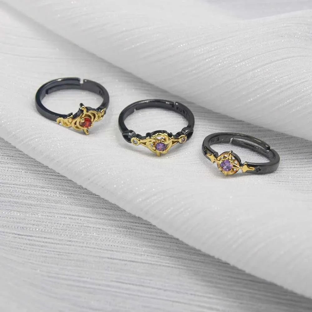 Genshin Impact cosplay van Diluc, Albedo en Ganyu Xiao, verstelbare ringen voor mannen, open ringen voor vrouwen, sieraden_voghion.com