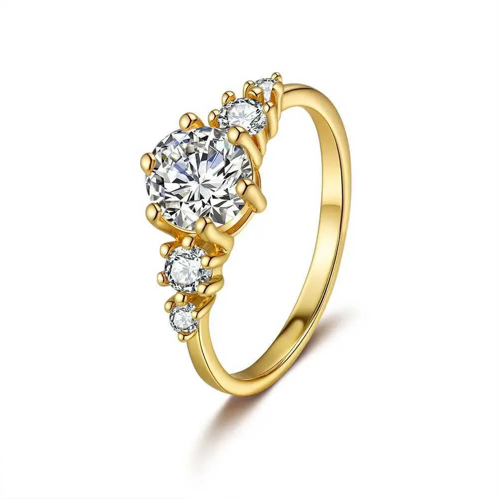 French Light Luxury 9999 24K Real Gold Moissanite Womens Fashion Versatile Ring Tail Accessories Wedding Jewelry J260411_voghion.com