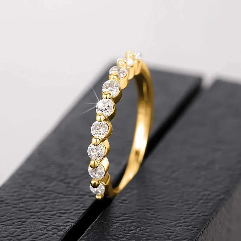 Minimalist Thin Cubic Zirconia Ring For Women Stackable Jewelry_voghion.com