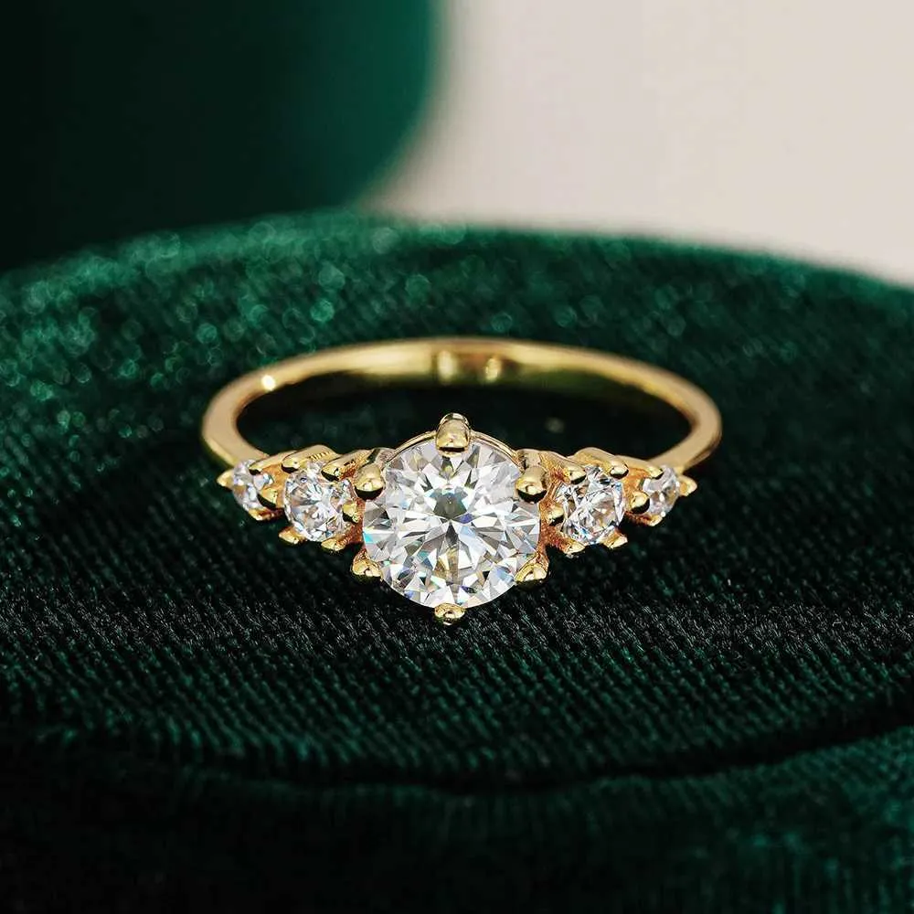 French Light Luxury 9999 24K Real Gold Moissanite Womens Fashion Versatile Ring Tail Accessories Wedding Jewelry J260411_voghion.com