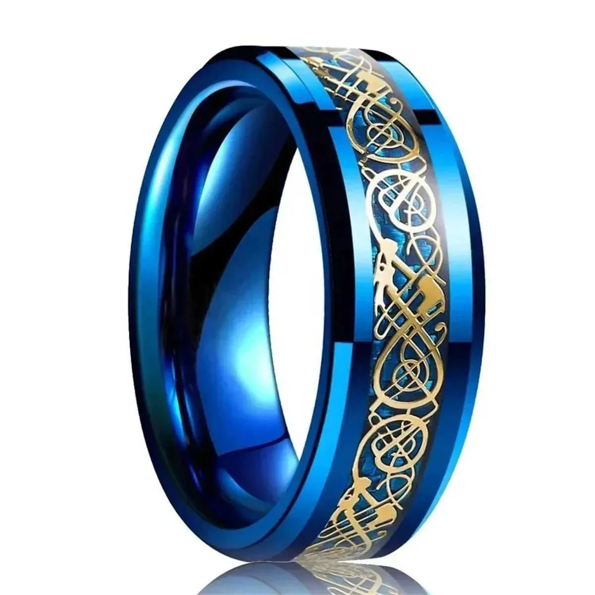 30 Farben Modische 8-mm-Ringe aus Edelstahl mit keltischem Drachenmuster und Carbonfaser-Einlage für Damen und Herren – ideal als Geschenk für Hochzeiten und Partys_voghion.com