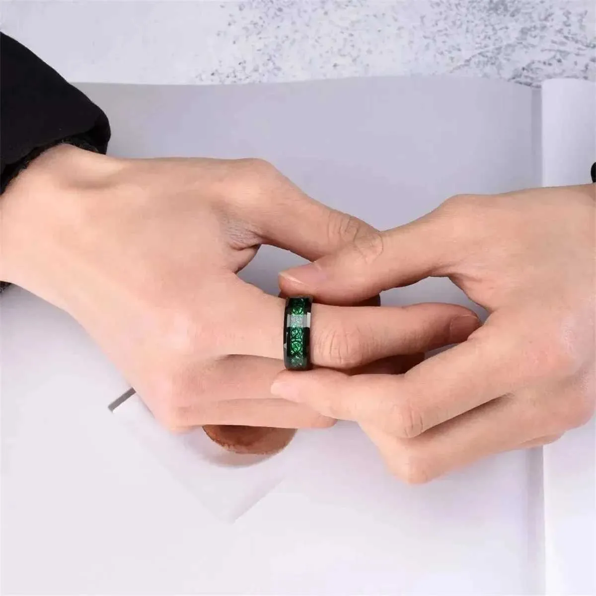 Edle Designer Ringe Aus Edelstahl Mit Keltischem Drachen-design_voghion.com