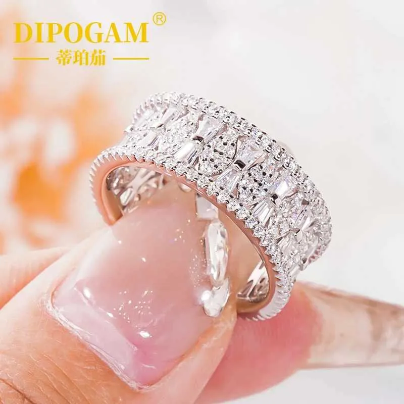Platinierte Moissanit Designer Partnerringe Luxus Set_voghion.com