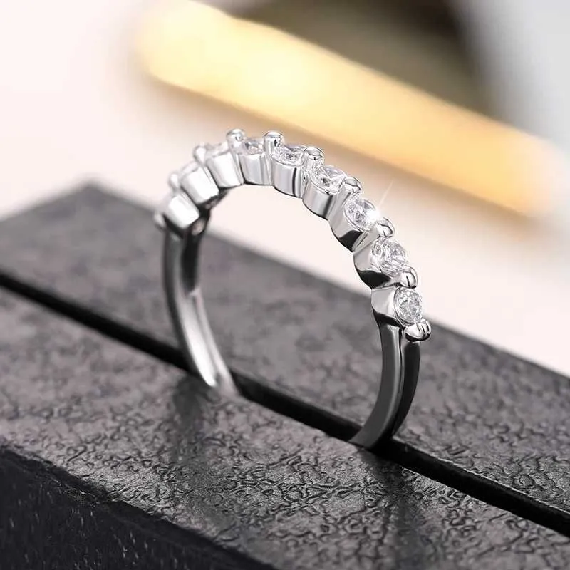 Minimalist Thin Cubic Zirconia Ring For Women Stackable Jewelry_voghion.com