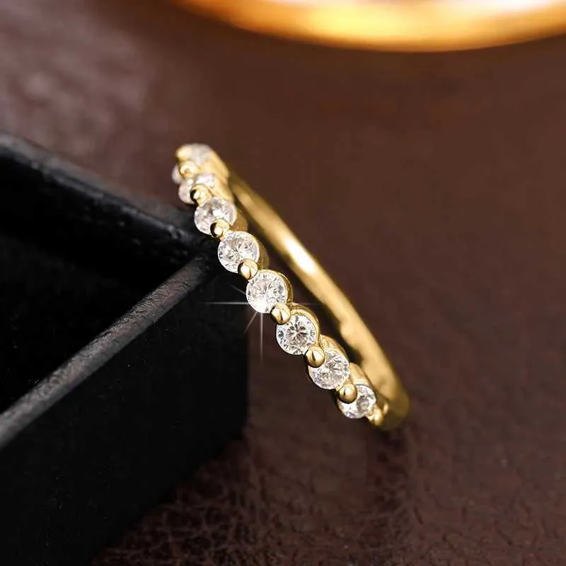 Minimalist Thin Cubic Zirconia Ring For Women Stackable Jewelry_voghion.com