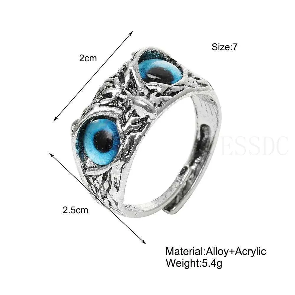 Rare Vintage Owl Carved Tibet Silver Ring For Men Cute Animals Youth Gothic Adjustable Fashion Women Jewelry Accessories_voghion.com