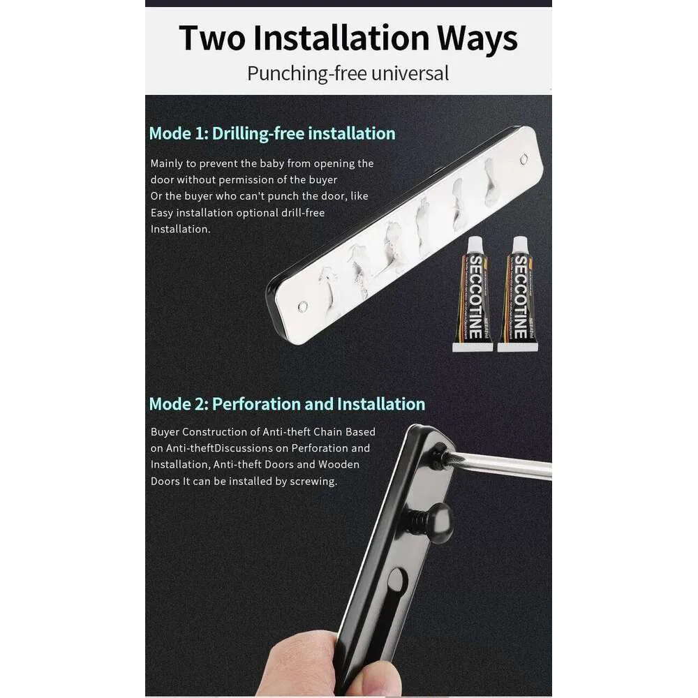 LAITER Security Door Chain Lock Stainless Steel Internal Door Safety Guard Chain Latch Inside Door Chain Lock Reliable High Security Door Chain for Various Type Wooden Door price in Egypt | Amazon