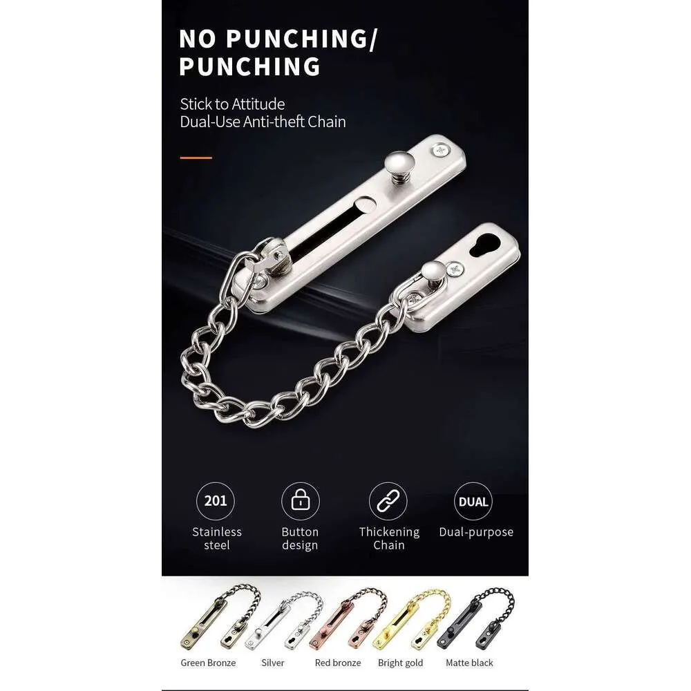 KALLORY 36Set Door Chain Lock Black 304 Stainless Steel Security Anti Theft For Home Interior Doors 11 8x0 9x0 4in