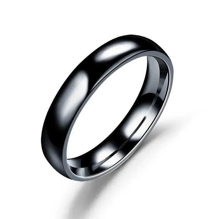 Minimalist 6mm Titanium Ring High Polish Wedding Band For Couples_voghion.com