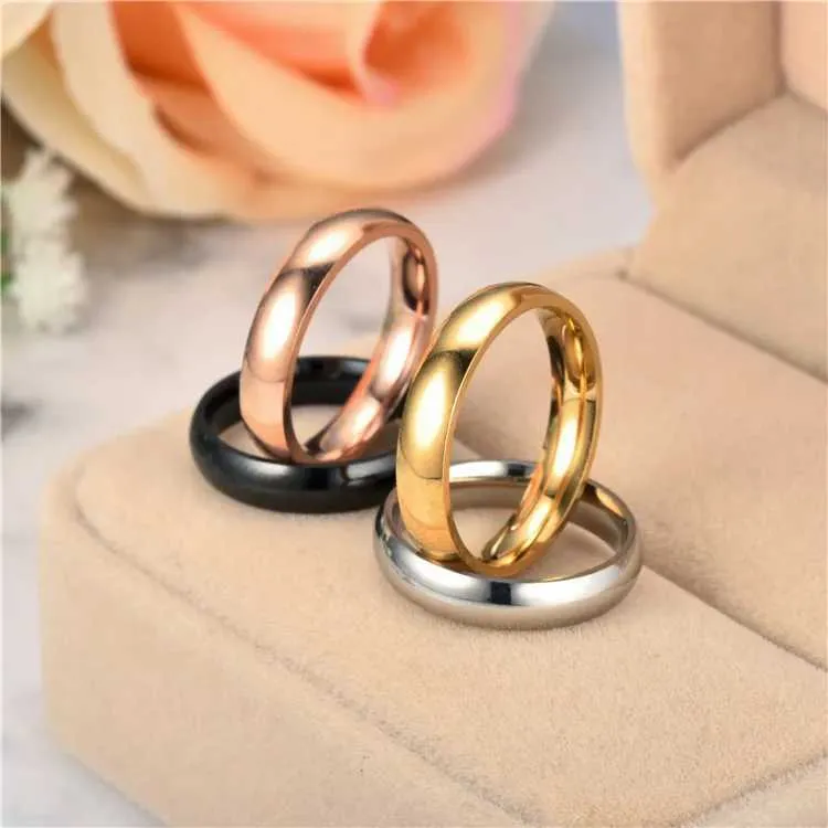 Minimalist 6mm Titanium Ring High Polish Wedding Band For Couples_voghion.com