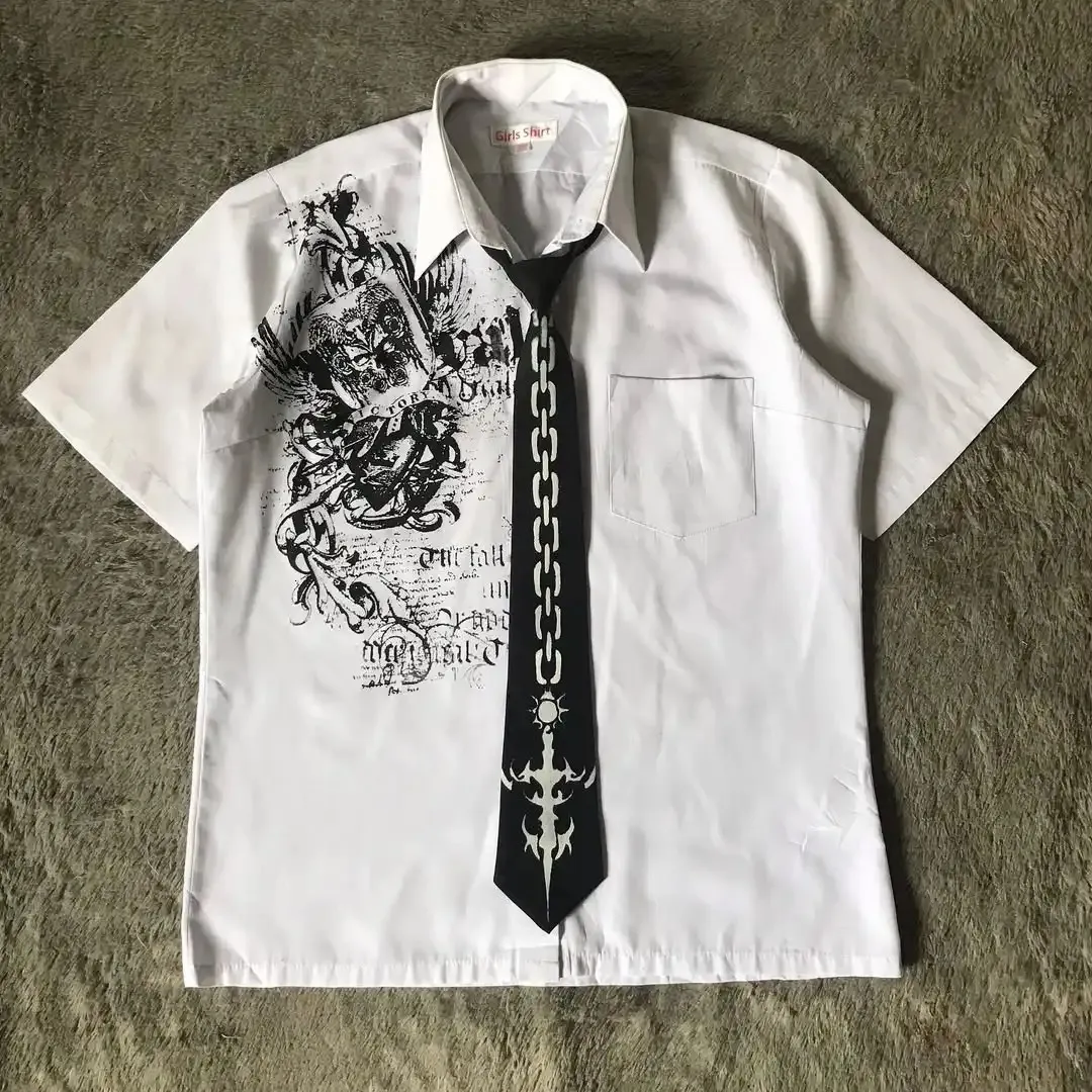 gothic dress men shirt white short sleeve Wholesale Style Mens Black And Graphic Text Print... From Bai03, Rs.1,654.29 size features are Dark Punk Gothic Letters Graphic