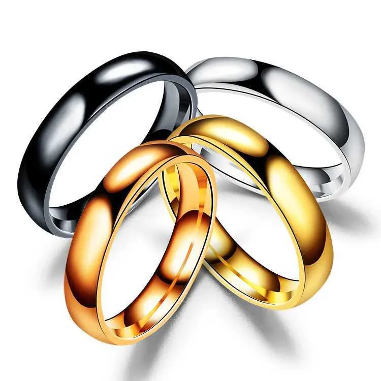 Minimalist 6mm Titanium Ring High Polish Wedding Band For Couples_voghion.com