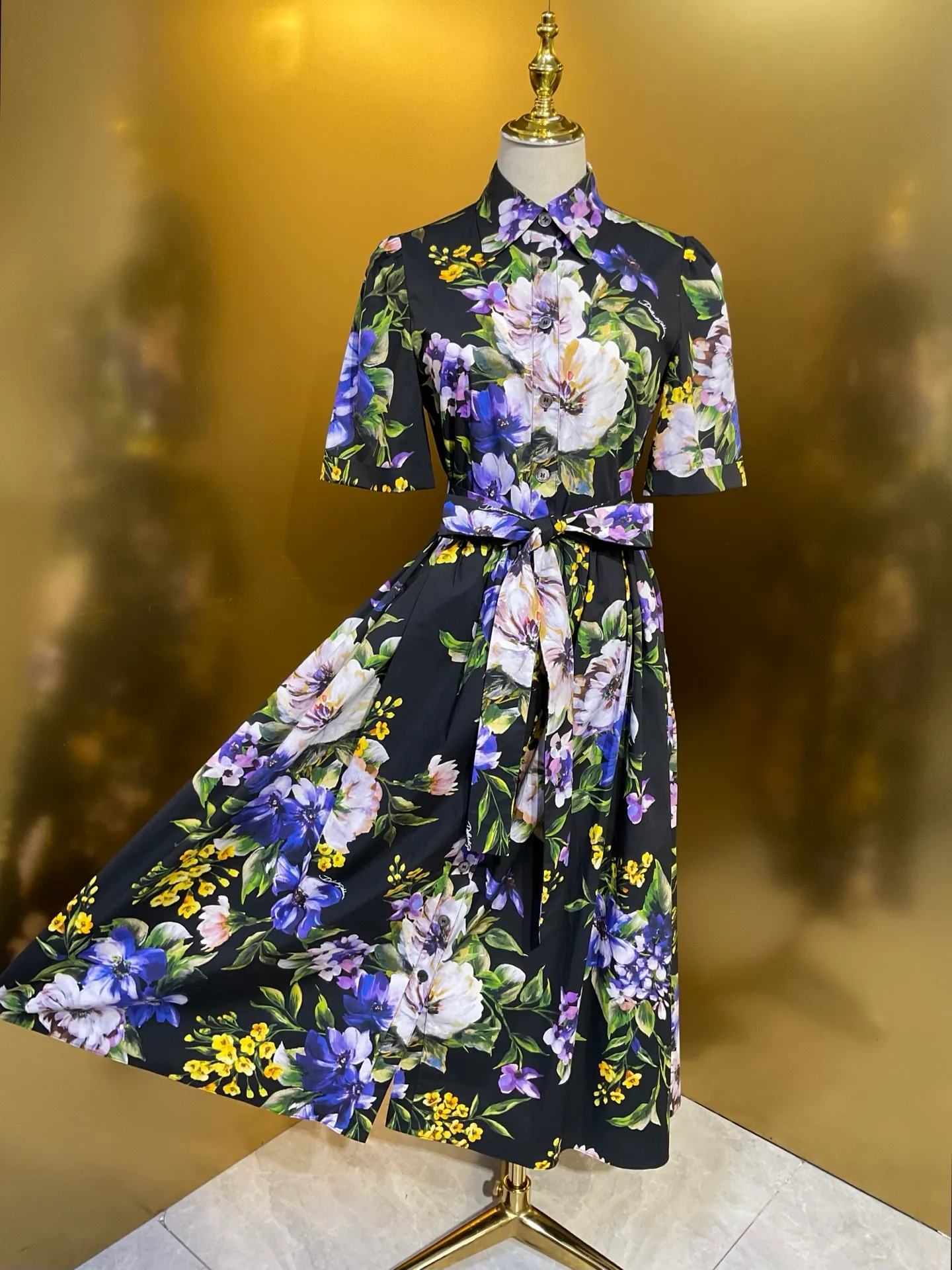 cotton spring dresses Florals Dress (Women) (FINAL SALE) The button front leads to a classic collar and is framed by the sleeveless silhouette Cotton Linen Dress for Women