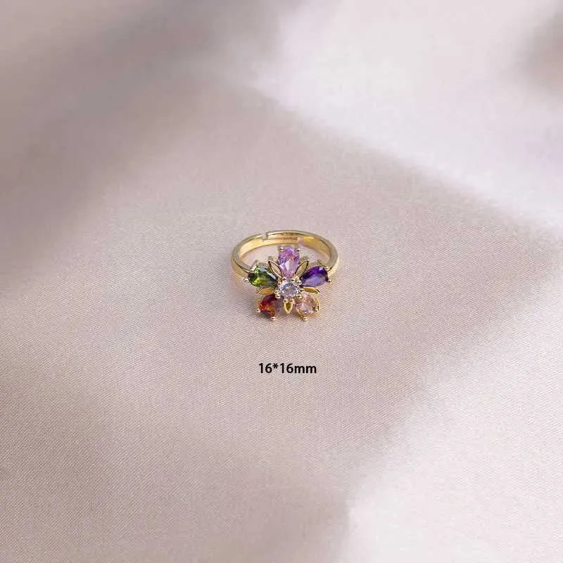 Unique Delicate Flower Opening Adjustable Rings For Women Silver Color Minimalist Finger Ring Engagement Jewelry Female_voghion.com
