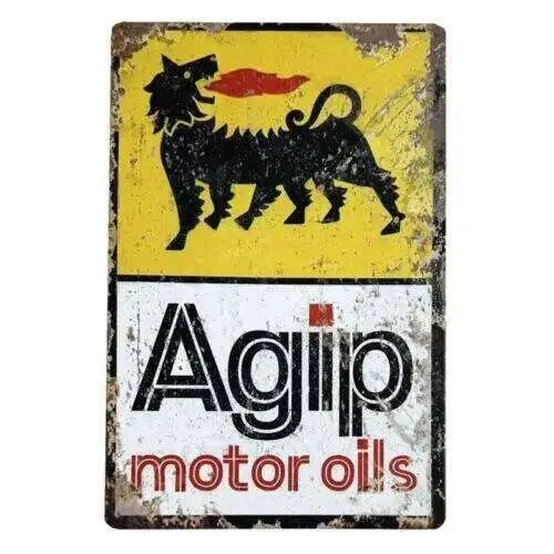 Agip Autozone Motor Oil Metal Tin Sign Retro Garage... From Kozakura30 ...
