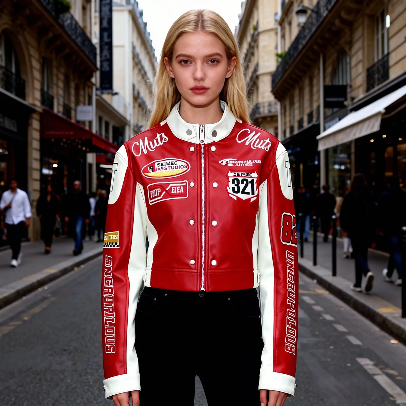 American Retro Embroidered PU Leather Motorcycle From Zara04