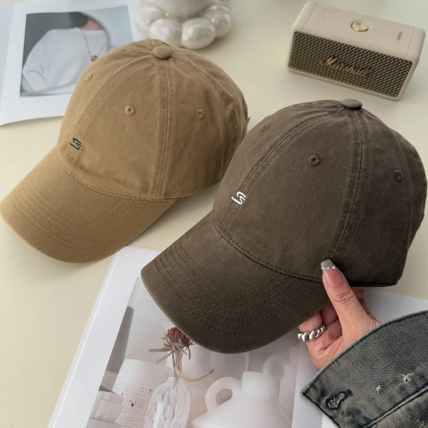 2026 Retro Washed Small Logo Embroidered Baseball For Men And Women Soft Cotton Adjustable Duckbill Cap_voghion.com