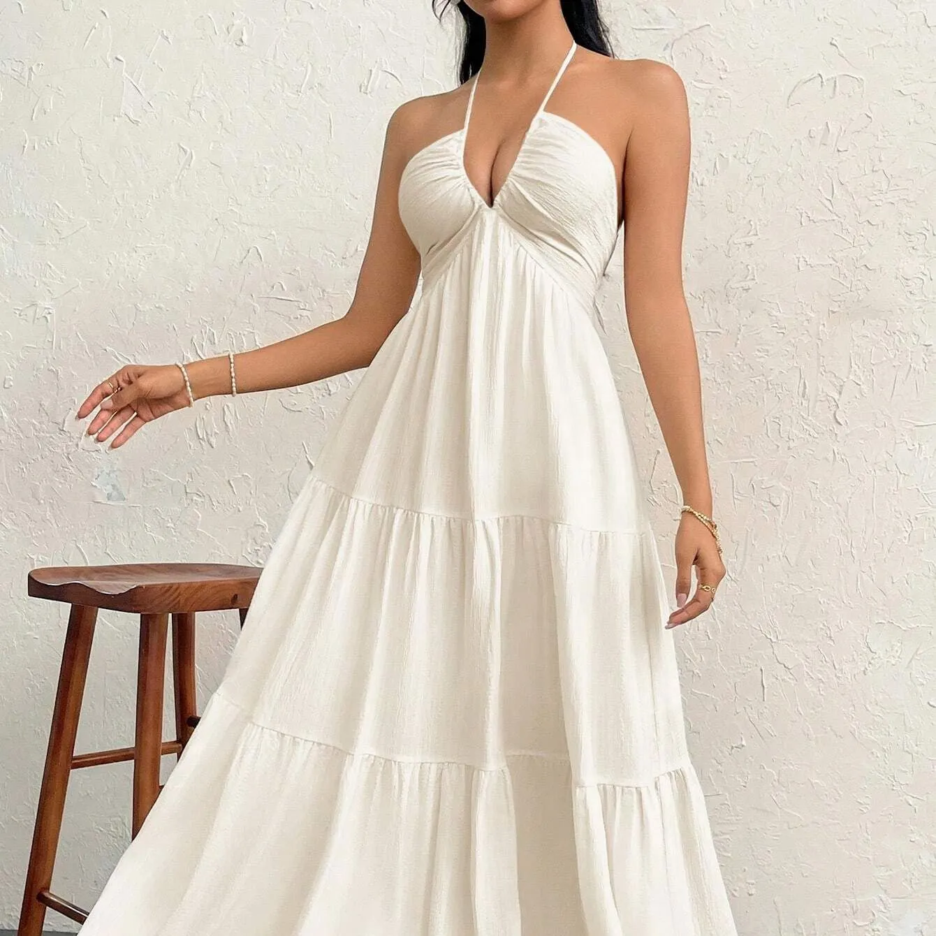 mother of the bride maxi dresses Fitted Scoop 3/4 Sleeves Two Tone Lace Applique Floral Mother of the Bride Dress QM3364 US2 / Ink Blue