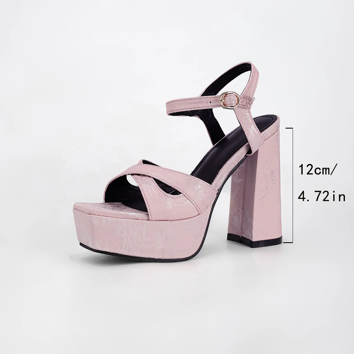 Sandals Women's Animal Print Peep Toe Platform 6cm Heel Adjustable Buckle Strap Waterproof Shoes Big Size_vogvips.com