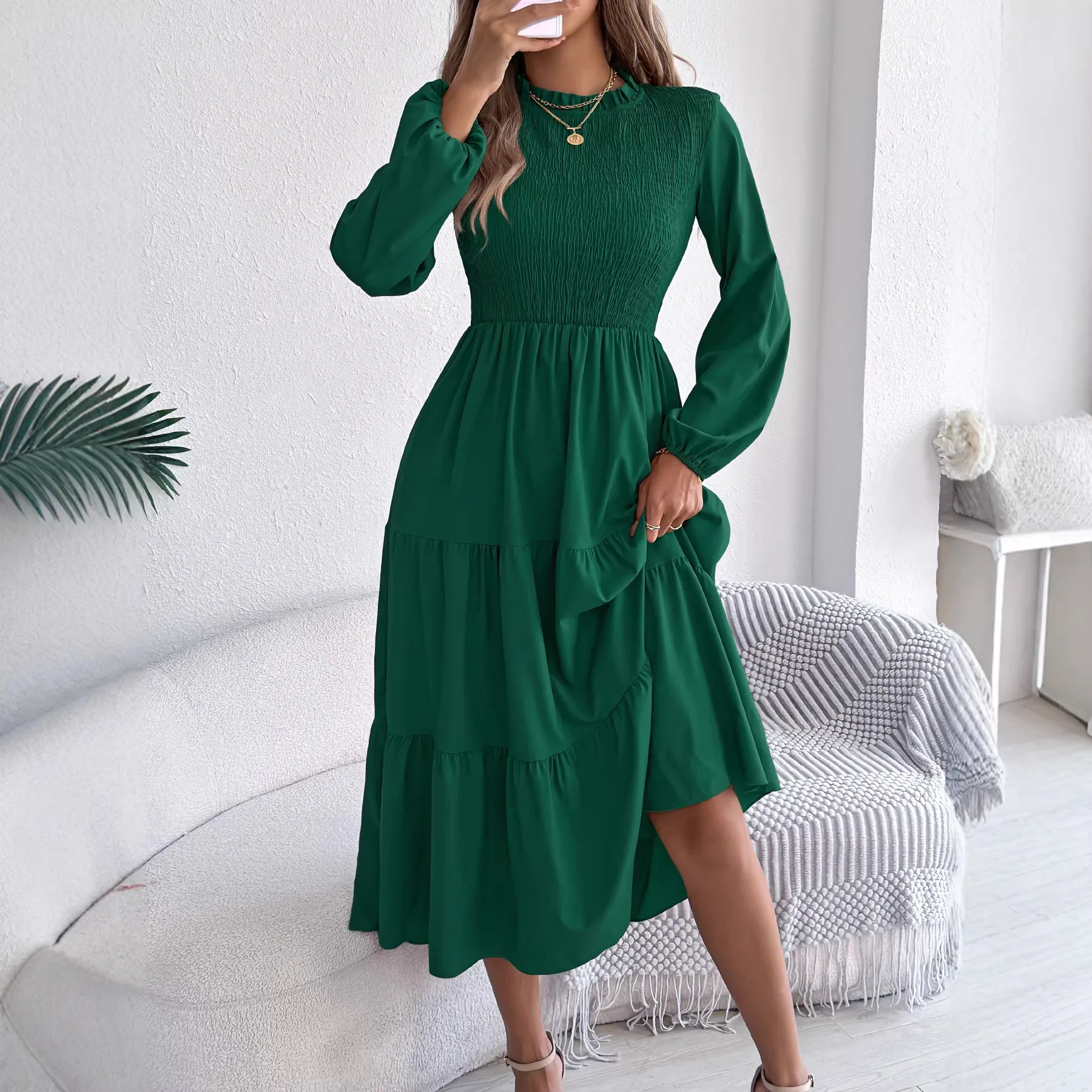 solid color fit and flare dress Women's Sexy Solid Color Faux Pearl Decor Low Cut Square Neck  Non-adjustable Shoulder Straps Mini Fit And Flare Dress In BLACK