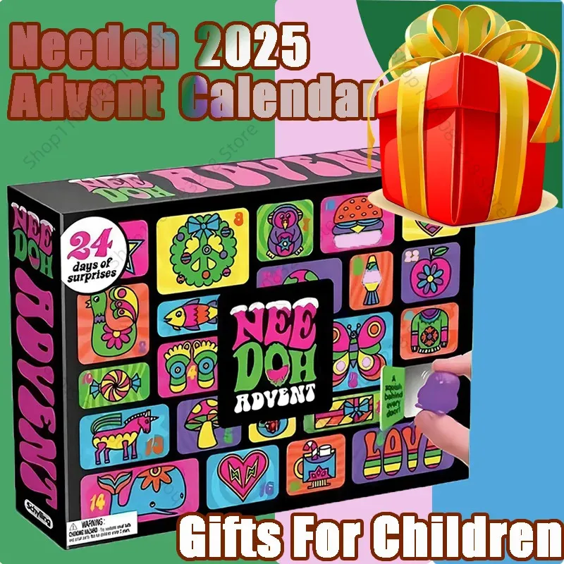 NeeDoh Advent Calendar For Kids 24 Day 3D PVC Doll From