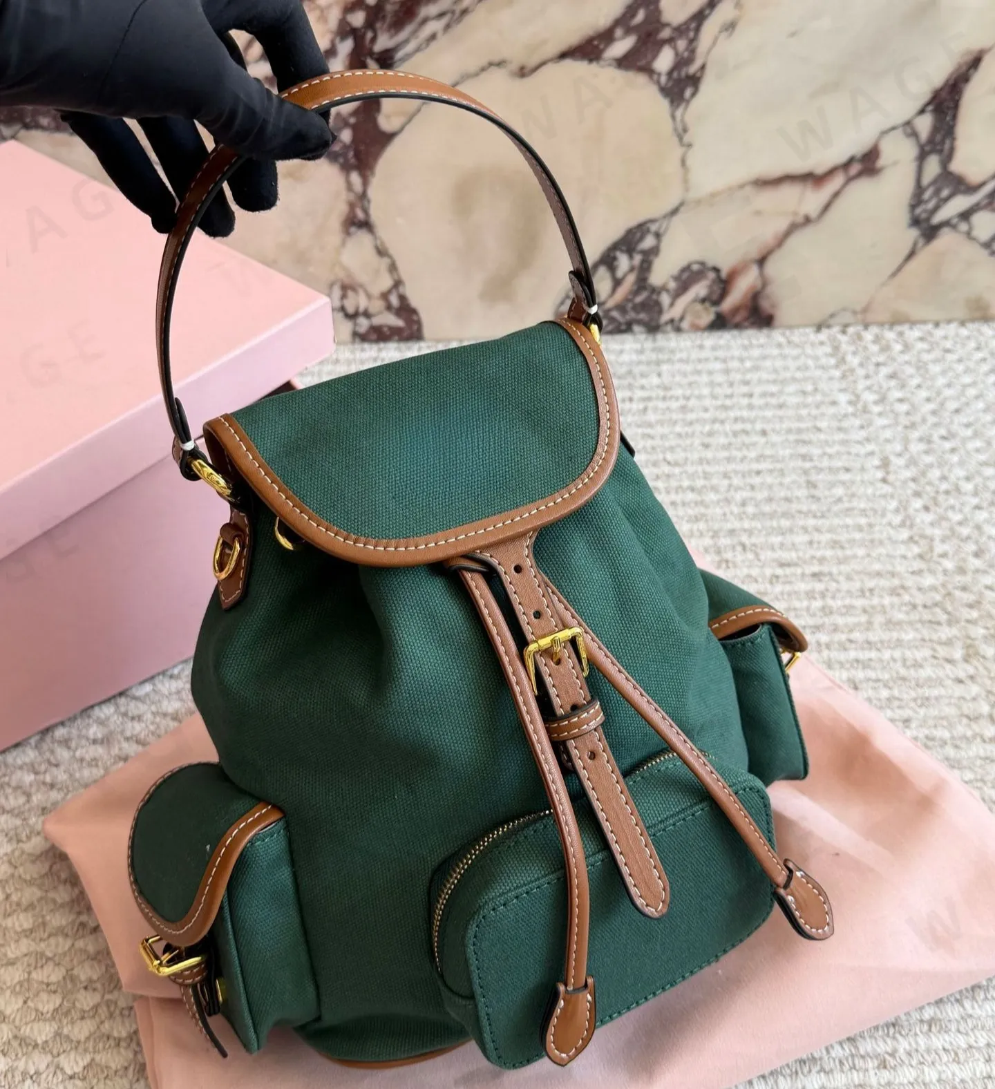 Vintage Canvas Backpack Durable Casual Daypack Large Capacity Travel Rucksack Canvas Backpack Vintage Travel Backpack Large Laptop Bags  main image 3
