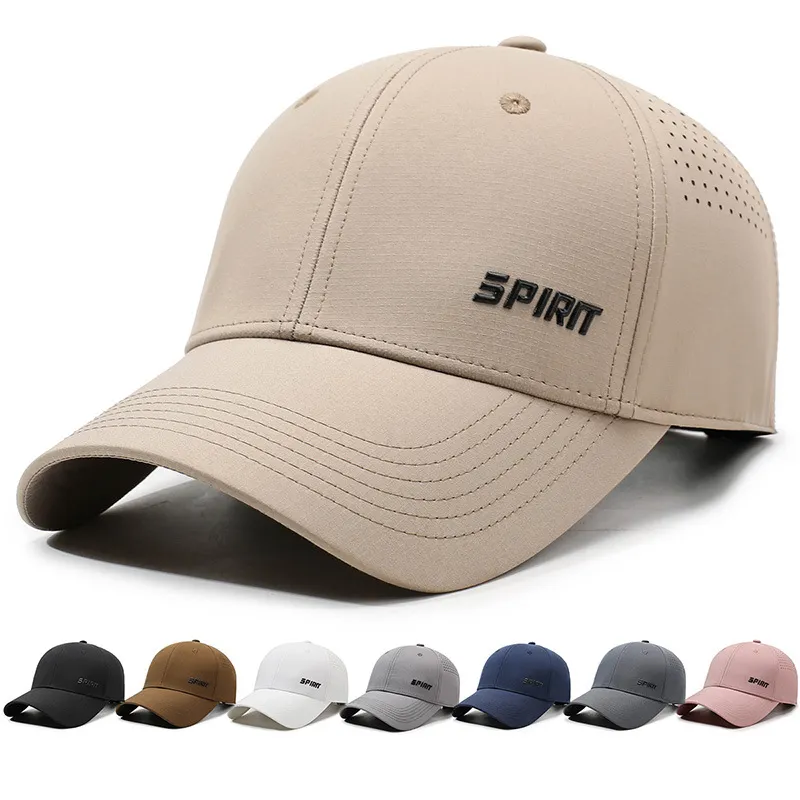 Free Shipping 2026 Embroidered Quick Drying Men's Baseball Women's Perforated Breathable Adjustable Duckbill Cap_voghion.com