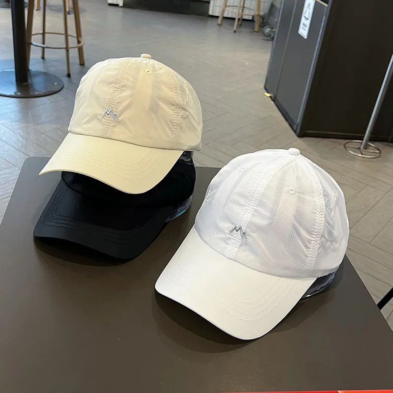 Assorted Mountain Embroidered Quick Drying Baseball Men's Women's Set Adjustable Breathable Sports Duck Tongue Hat Black_voghion.com