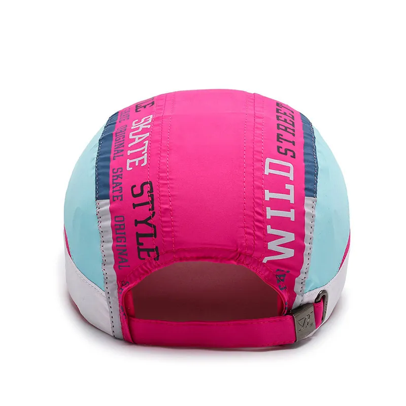 Free Shipping Printed Quick Drying Mesh Baseball Men Women Breathable And Adjustable Duckbill Cap With Color Blocking_voghion.com